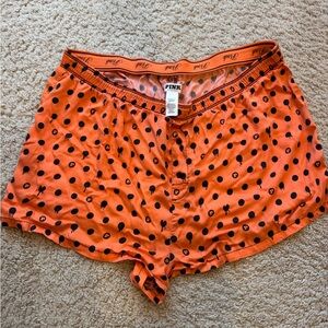 PINK Victoria's Secret Orange Polka Dot boxers